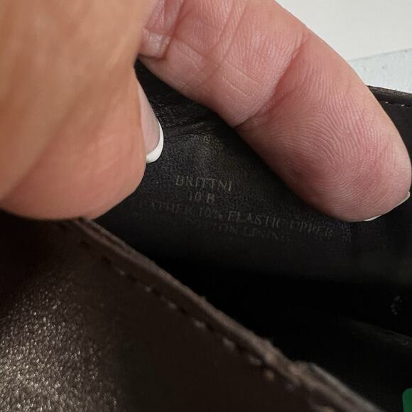 Lauren Ralph Lauren Ankle Bootie Women’s Size 10 Brown Leather Stacked Heel - Picture 6 of 10